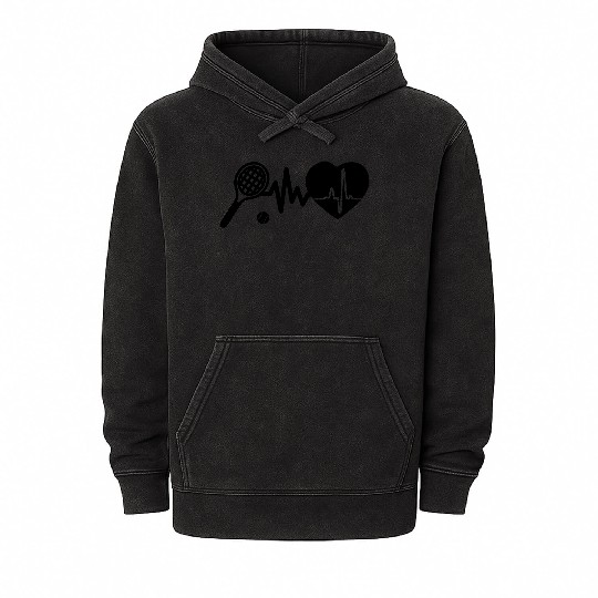 Tennis is life heartbeat for tennis lovers Mineral Wash Hoodies
