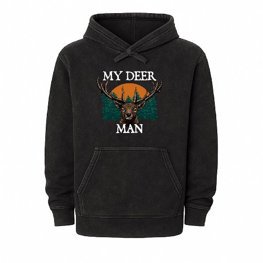 My DEER Man Hunting Couples Hunter Lovers Elk Mineral Wash Hoodies