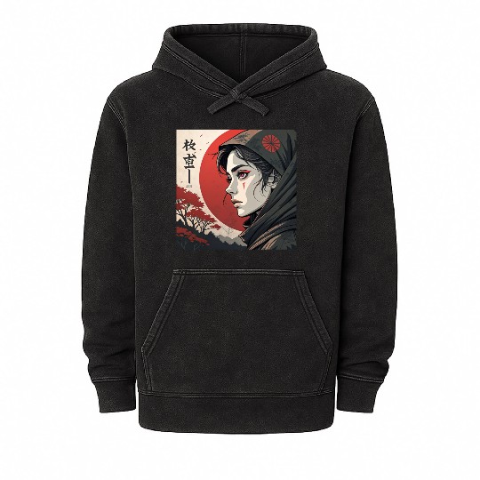 Samurai Girl Spirit: The Eyes of Vengeance Mineral Wash Hoodies