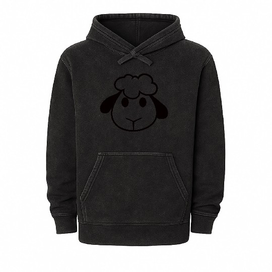 Sheep Face Head Cute Sweet Lamb Cool Comic Baby Mineral Wash Hoodies