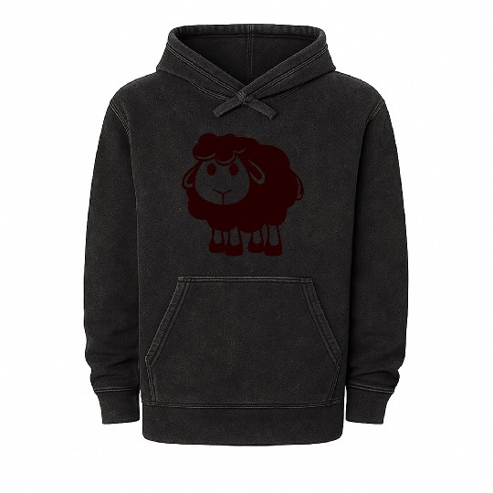 Black Sheep Small Cute Cute Lamb Cool Comic Sweet Mineral Wash Hoodies