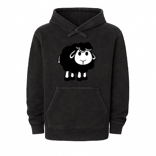 Black Sheep Small Cute Cute Lamb Cool Comic Sweet Mineral Wash Hoodies