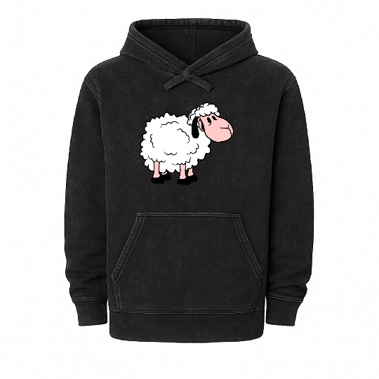 Sheep Baby Standing Cute Lamb Child Cool Comic Mineral Wash Hoodies