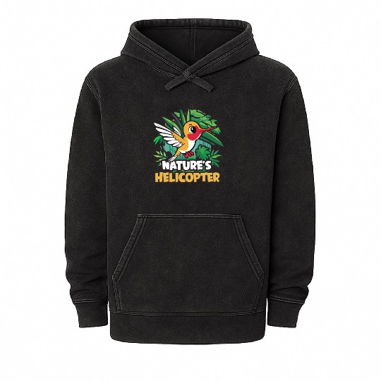 Hummingbird Humor Nature's Helicopter Tropical Mineral Wash Hoodies