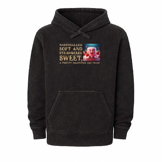 Marshmallow Love: A Valentine's Day Sweet Treat Mineral Wash Hoodies