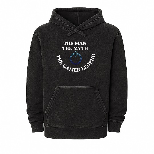 the Man, The Myth, The Gamer Legend Mineral Wash Hoodies