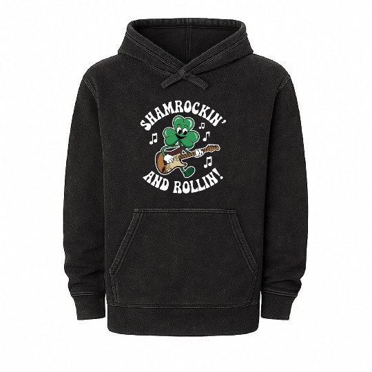 Shamrockin' and Rollin' St. Patrick's Rock & Roll Mineral Wash Hoodies