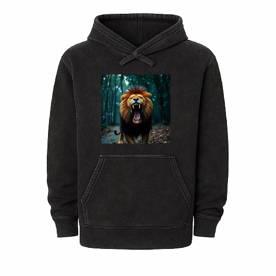 Angry lion Mineral Wash Hoodies