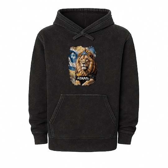 lion of judah - israel Mineral Wash Hoodies
