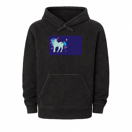 Fantasy unicorn - petrol blue - design for kids Mineral Wash Hoodies
