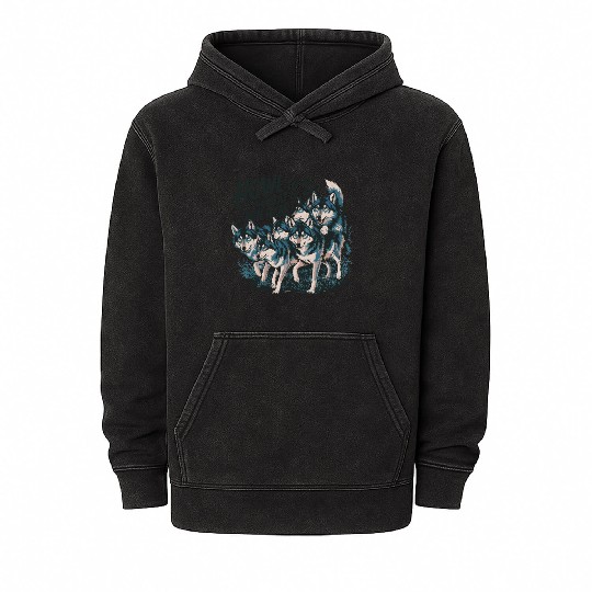 Howl to the Beat of Your Own Heart Wolves Indie Mineral Wash Hoodies