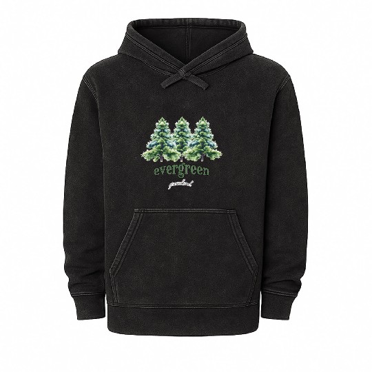 evergreen the green tree : green world Mineral Wash Hoodies