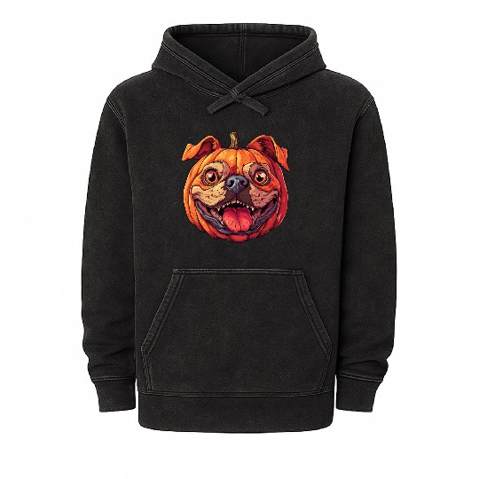 Pumpkin Dog Halloween Dog Pumpkin Mineral Wash Hoodies