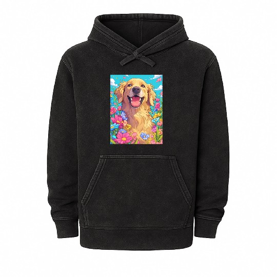 Super cute Golden Retriever Mineral Wash Hoodies