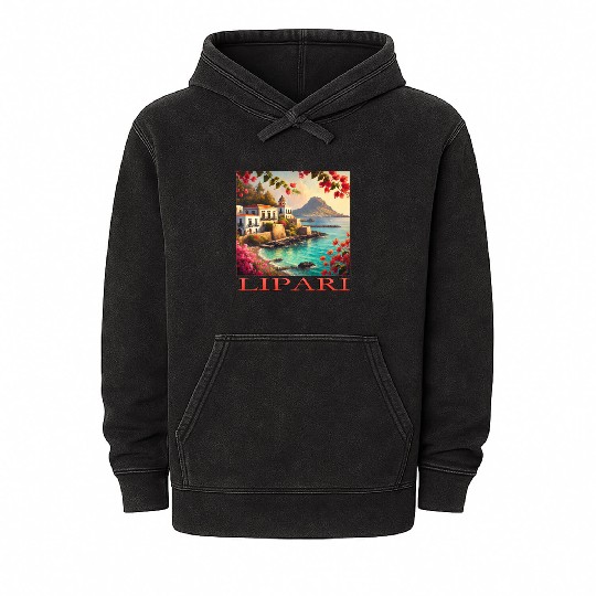 Lipari Volcano Mediterranean Terracotta Vacation Mineral Wash Hoodies
