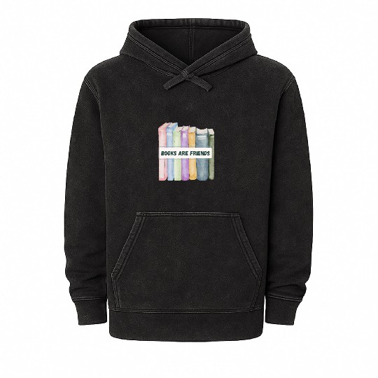 books are friends book lovers Mineral Wash Hoodies
