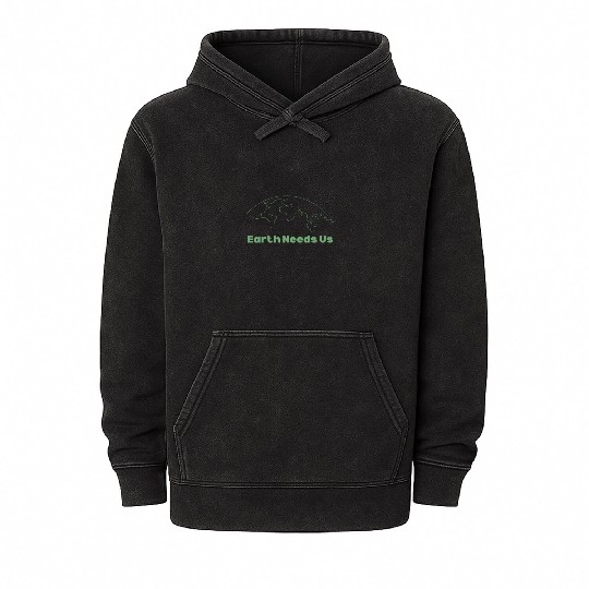 earth need us sustainability Mineral Wash Hoodies