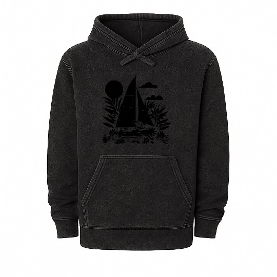 Cartoon Sailing Mineral Wash Hoodies