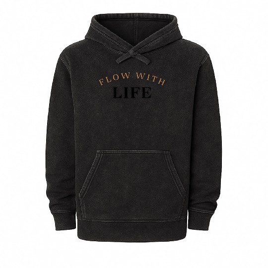 flow with life mindfulness Mineral Wash Hoodies