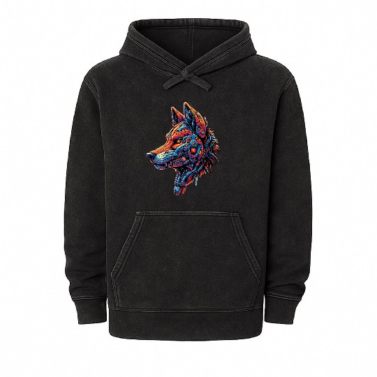 Wolf head 15 Mineral Wash Hoodies