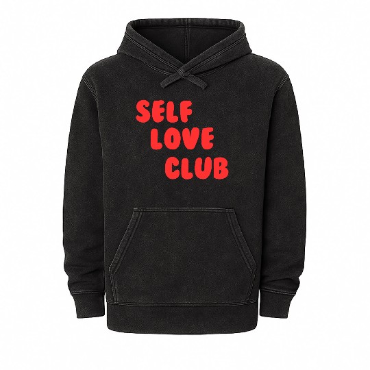 Self Love Club on Women's Mineral Wash Hoodies