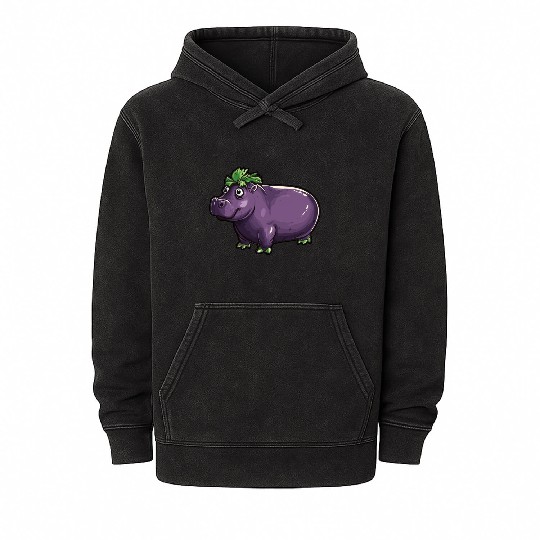 Hip Eggplant Mineral Wash Hoodies