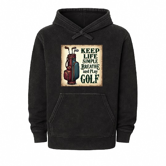 Golf Breath and Play Golf Mineral Wash Hoodies