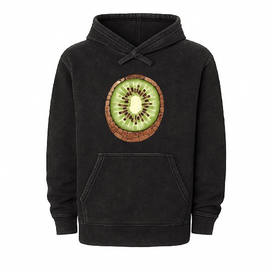 Kiwi Freshness In Green Mineral Wash Hoodies