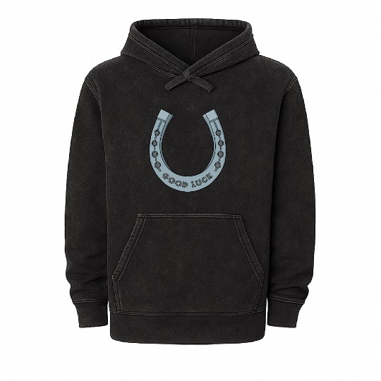 Good Luck Horseshoe Mineral Wash Hoodies