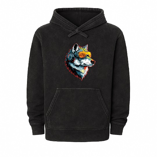 Wolf head 20 Mineral Wash Hoodies