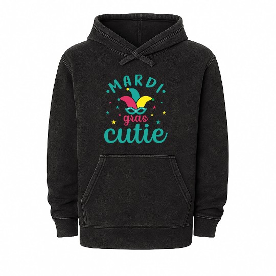 Mardi Gras Cutie festival Mineral Wash Hoodies