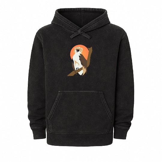 monkey- eating eagle Mineral Wash Hoodies