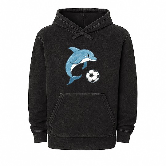 Dolphin and Soccer Ball Mineral Wash Hoodies