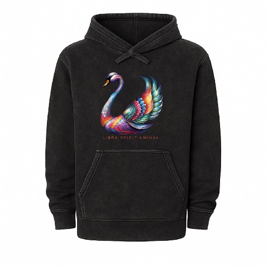 Libra Spirit Animal Swan Alebrije Mineral Wash Hoodies