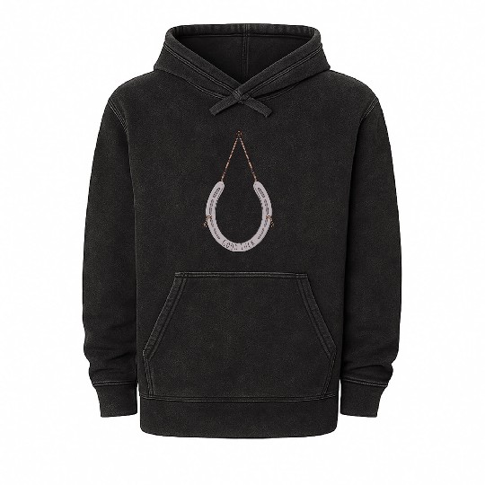 Horseshoe to bring you good luck Mineral Wash Hoodies
