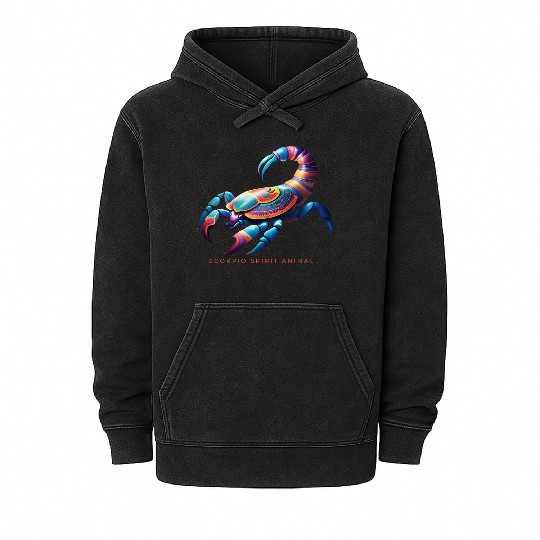 Scorpio Spirit Animal Scorpion Alebrije Male Mineral Wash Hoodies
