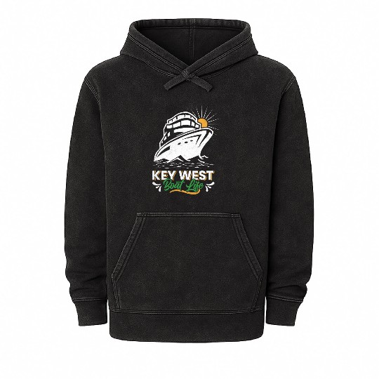 KEY-WEST BOAT LIFE Sailing Florida Keys West Keys Mineral Wash Hoodies