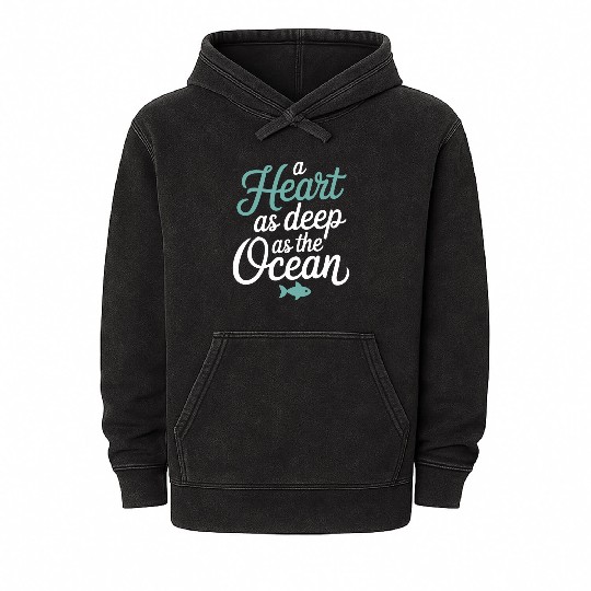 Pisces Zodiac A Heart As Deep As The Ocean Mineral Wash Hoodies