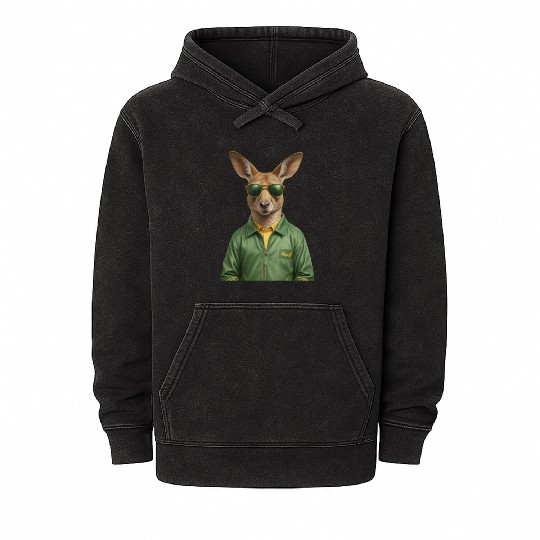 Green and Gold Kangaroo 3 Mineral Wash Hoodies