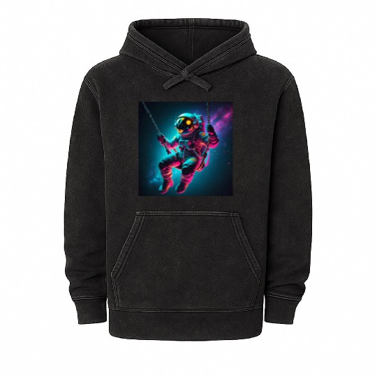 Swinging in space sh Mineral Wash Hoodies