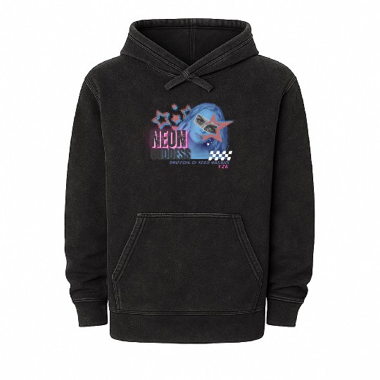Neon Goddess Y2K Mineral Wash Hoodies Design