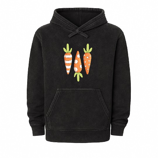 Happy Easter Carrot Mineral Wash Hoodies