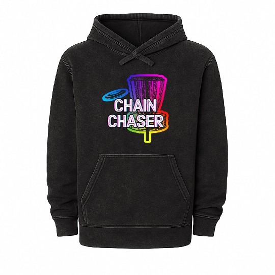 Chain Chaser Disc Golf Sports Golfer Games Outdoor Mineral Wash Hoodies