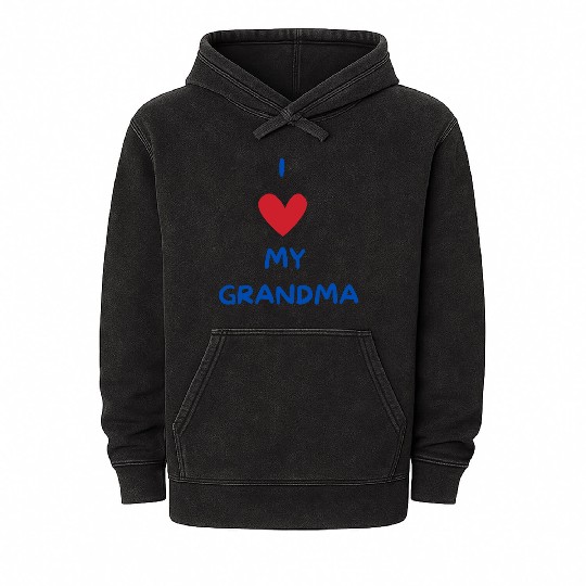 I Love My Grandma Mineral Wash Hoodies