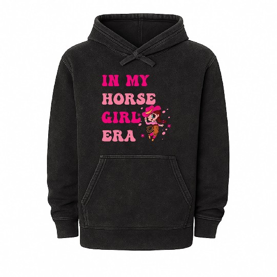 In My Horse Girl Era – Cute Equestrian Aesthetic Mineral Wash Hoodies