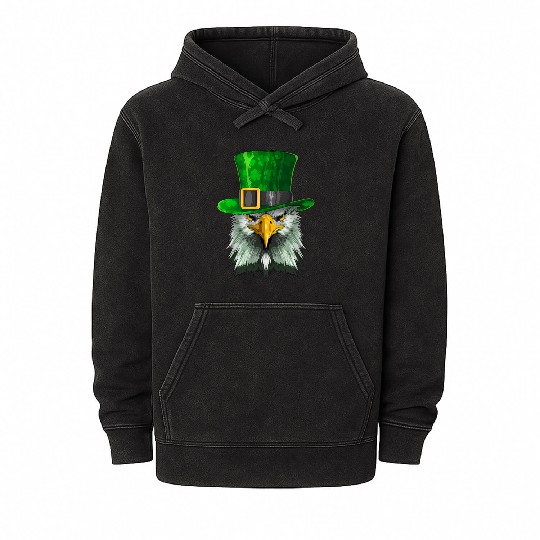Lucky Bald Eagle St. Patrick’s Day – Irish Pride Mineral Wash Hoodies