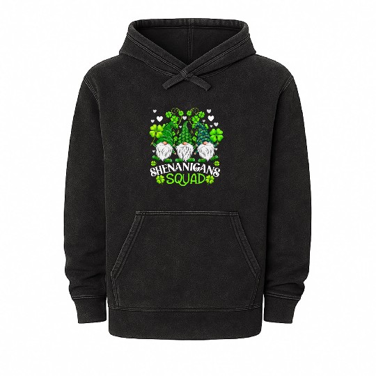 Shenanigans Squad St Patricks Day Gnomes Irish Mineral Wash Hoodies