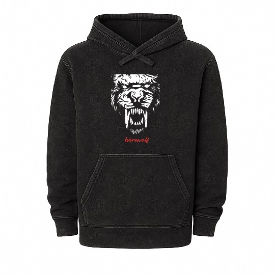 Fierce Werewolf Roar Mineral Wash Hoodies