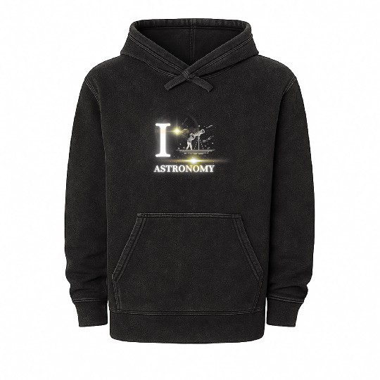 Amateur Astronomy: I Love Astronomy Mineral Wash Hoodies