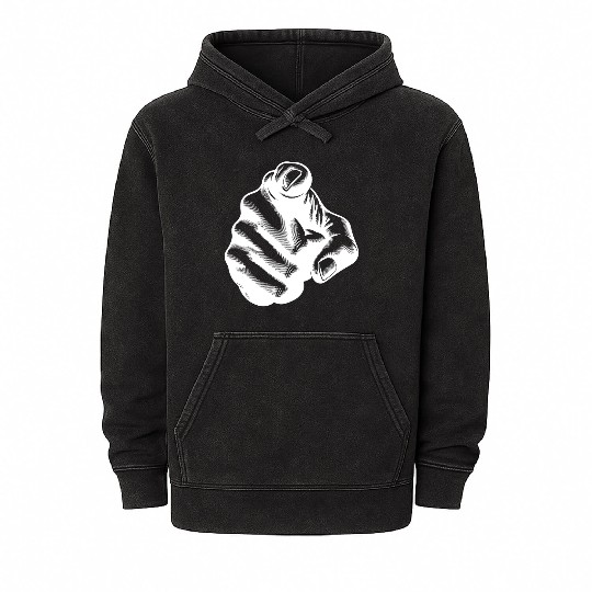 Classic Hand Position Precise Index Finger Gesture Mineral Wash Hoodies
